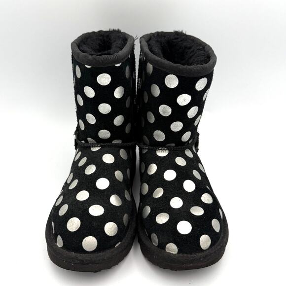 UGG Black Silver Polka Dot Classic Boots Size 13 Childrens - Picture 1 of 5